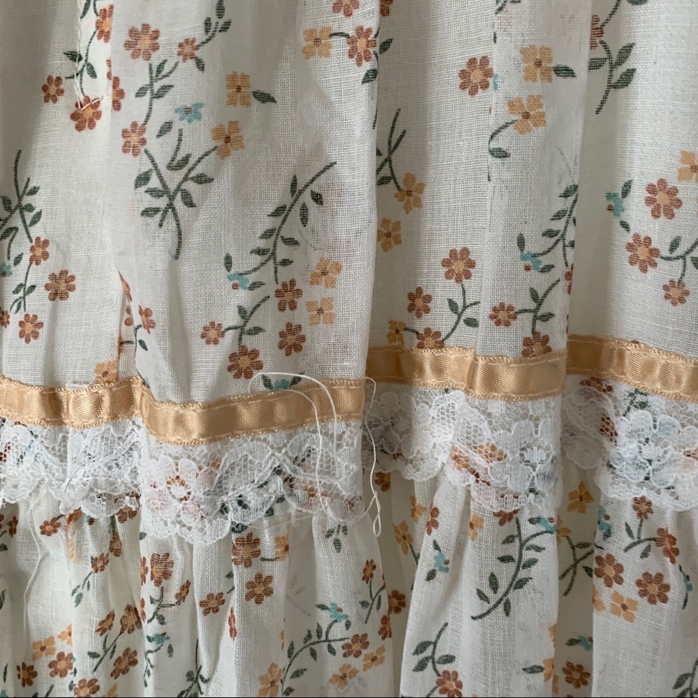Vintage 1970s Gunne Sax Floral Print Corset Bodice Cottagecore Maxi Dress XS/S - Picture 9 of 14